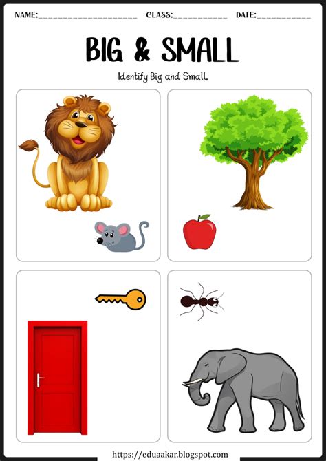 Big And Small Worksheet For Kids Preschool Charts Worksheets For