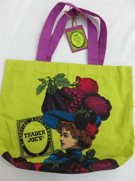 TRADER JOES JOE S Cloth Canvas Shopping Bag Grocery Tote REUSABLE ECO NWT Canvas Shopping