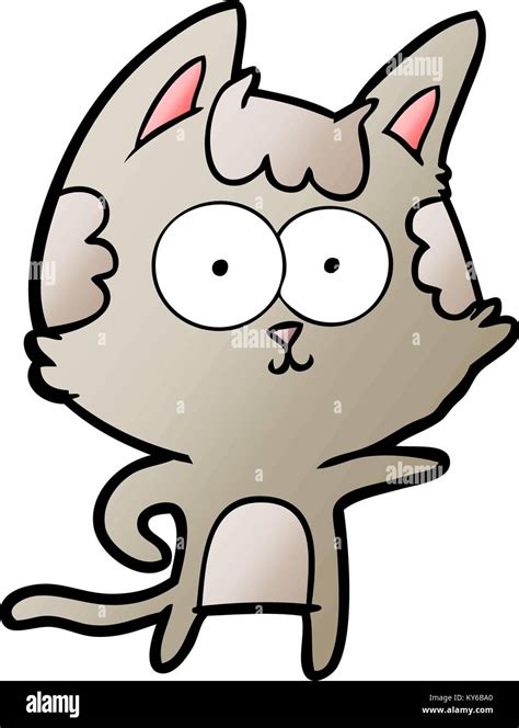 Happy Cartoon Cat Pointing Stock Vector Image Art Alamy