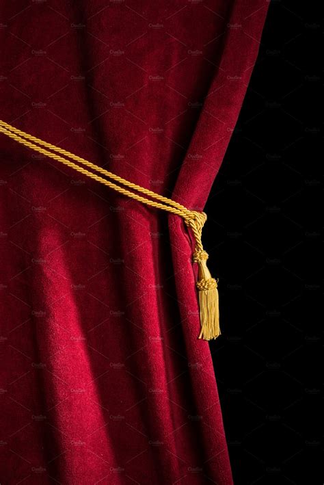 Red velvet curtain with tassel | High-Quality Arts & Entertainment ...