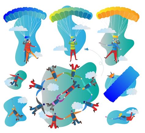 Premium Vector Skydiving Vector Illustration Collection