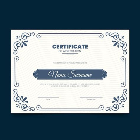 Elegant Certificate Template Vector Free Download