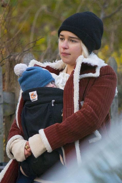 Emilia Clarke With Her Newborn Godson Out In London 02 Gotceleb