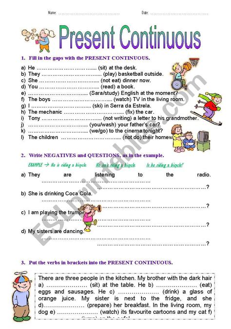 Present Continuous Tense Worksheet Free Esl Printable Worksheets Made