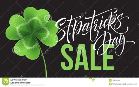 Saint Patricks Day Sale Poster Lettering Typography Banner Template