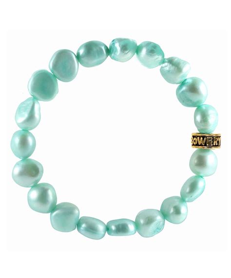 This Aqua Pearl Goldtone Chelsea Girl Stretch Bracelet By Prince