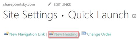 Customize Quick Launch Navigation In Sharepoint Spguides