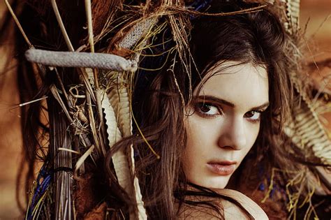 Hd Wallpaper Kendall Jenner Women Model Brunette Dark Hair Face