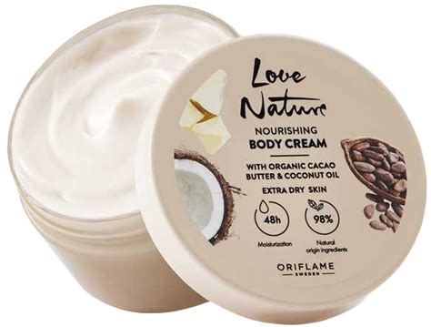 Oriflame Love Nature Nourishing Body Cream With Organic Cacao Butter And Coconut Oil Ingredients