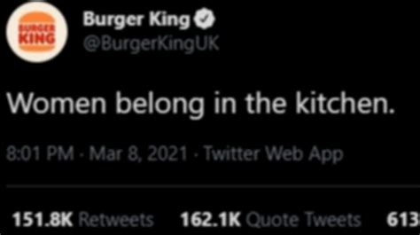 Burger King Slammed Over Sexist Tweet On International Womens Day