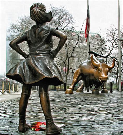 Fearless Girl And Wall Street Bull Statues 5 Art Print By Nishanth Gopinathan Fearless Girl