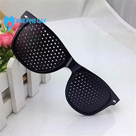 perforated glasses black sports style three hole five hole glasses pinhole glasses full hole