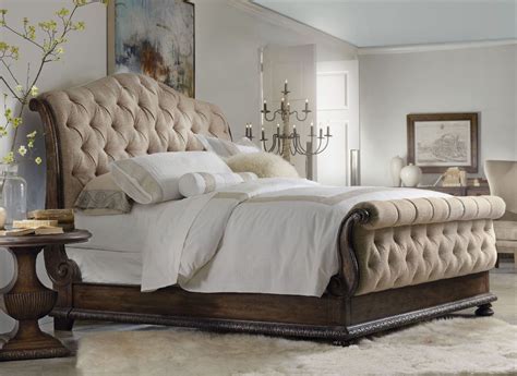 rhapsody beige tufted sleigh bedroom set  hooker coleman furniture
