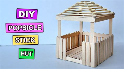 Popsicle Stick Crafts Miniature Relaxing Hut 3 Youtube