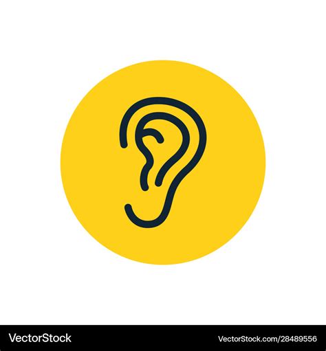 Ear Icon Symbol Human Listen Hear Line Royalty Free Vector