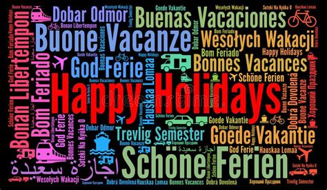 Happy Holidays In Different Languages Stock Illustration Illustration