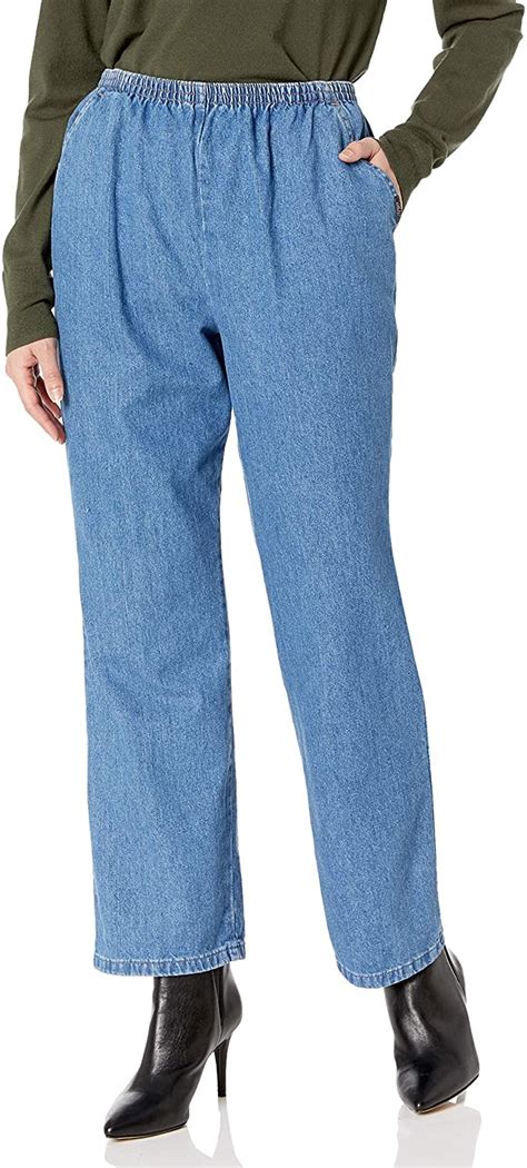 Chic Classic Collection Womens Cotton Pull On Pant With Elastic Waist