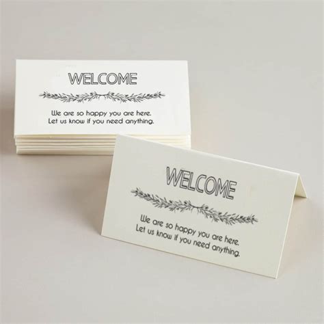 Printable Welcome Folded Tent Card For Hotel Airbnb Homes Digital