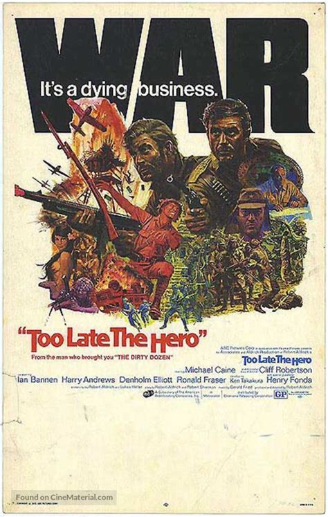 Too Late The Hero 1970 Movie Poster