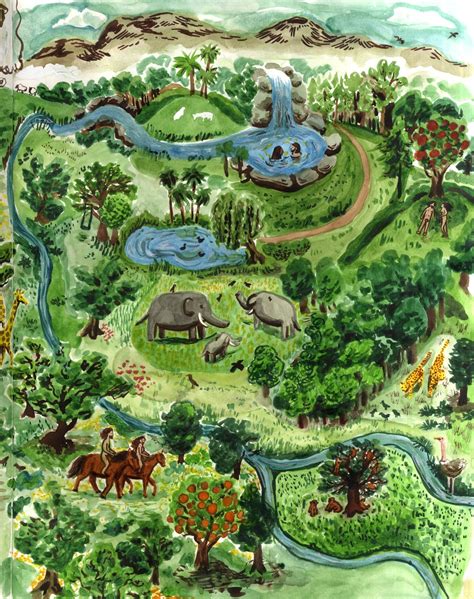 Jazz Greenhill Illustration Garden Of Eden Map