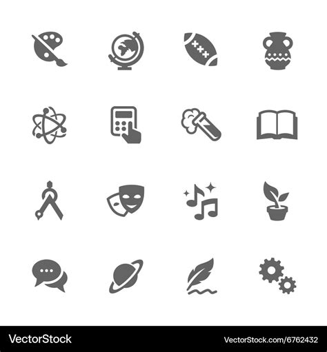 Simple School Subject Icons Royalty Free Vector Image