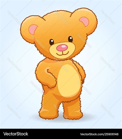 Cute Cuddly Teddy Bear Standing Royalty Free Vector Image