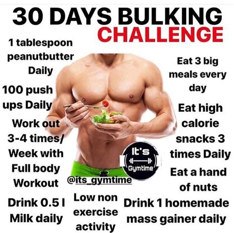 30 Days Bulking Challenge 30 Day Workout Challenge Gym Workout Tips
