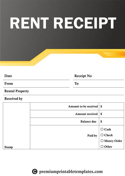 Printable Rent Receipt Template In Pdf And Word Receipt Template