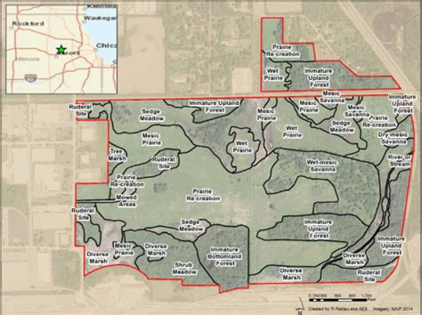 Ecosystems And Location Map Of West Chicago Prairie Nature Preserve
