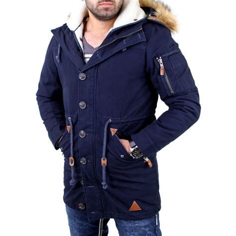 VSCT Herren Clubwear Luxury Parker Winter Mantel Jacke V5800342 Navy