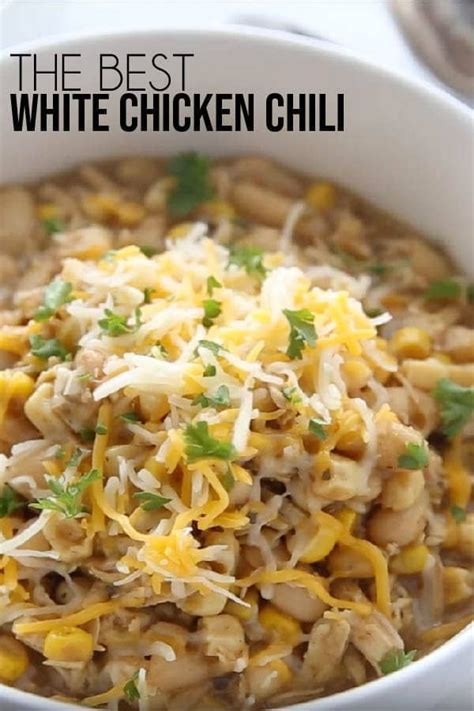 Typically, a white chili will also use white beans and chicken instead of beef or pork. A bowl of creamy white chicken chili | White chicken chili ...