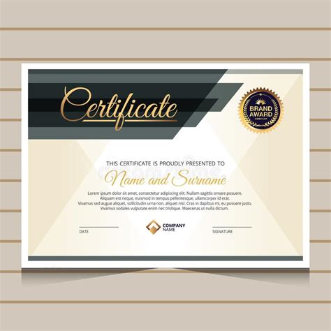 Modelo De Certificado De Diploma Elegante En Azul Y Oro Ilustración Del