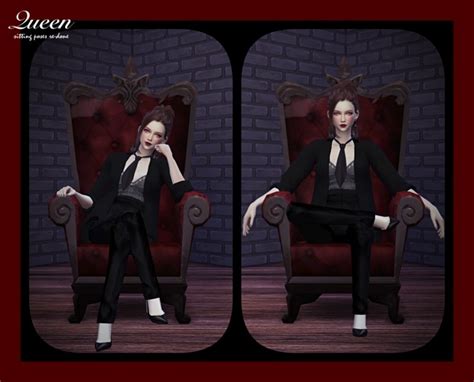 Queen Sitting Poses Set Re Edited At Flower Chamber Sims 4 Updates