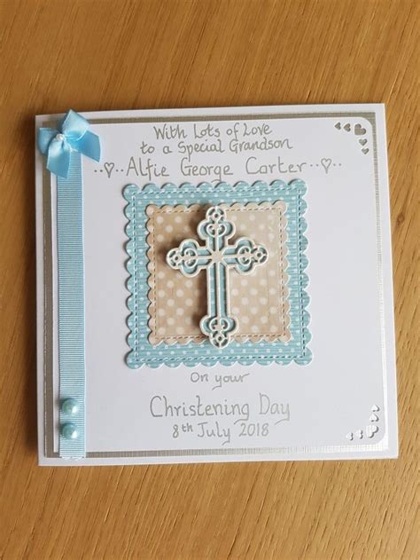 Christening Card For A Lovely Baby Boy Designed And Created By
