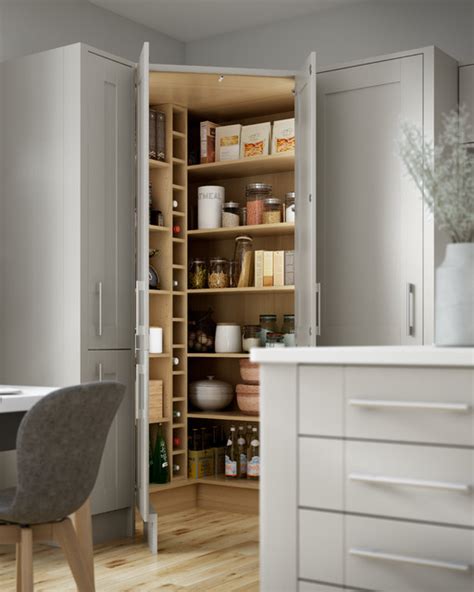 Milton Grey Kitchen With Clever Corner Pantry Contemporary Kitchen