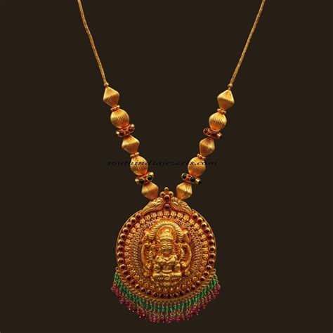Antique Jewellery Necklace With Lakshmi Pendant South India Jewels
