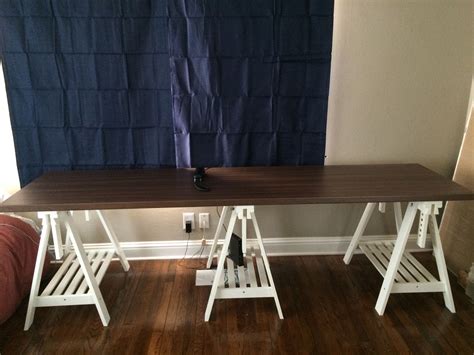 Ikea Kallax Countertop Desk Finnvard Trestle Adjustable Table