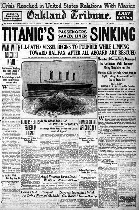 Rms Titanic News These First Stories Of The Sinking Disaster Dated
