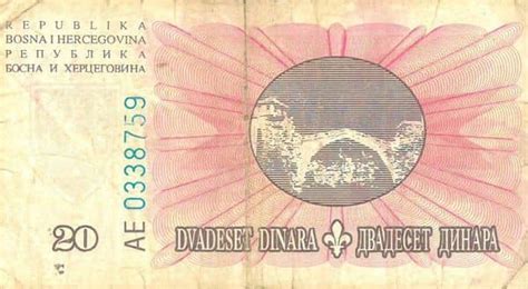Billete 20 Dinara 1994 Bosnia Herzegovina Valor Actualizado Foronum