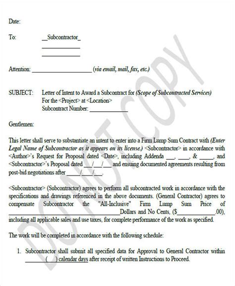 Letter Of Intent Construction Template Letter Of Intent Forms Developed