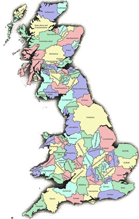 Uk Map Showing Counties