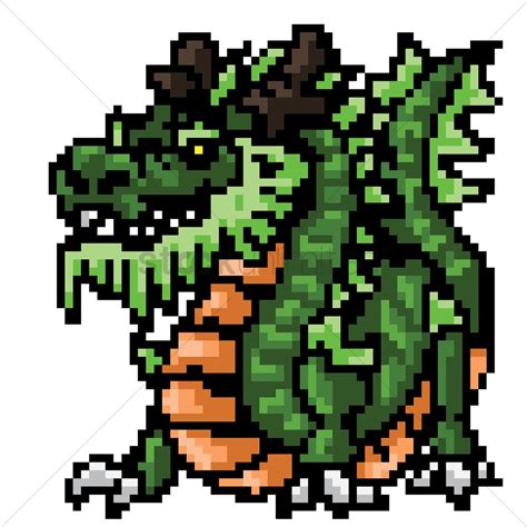 Pixel Art Mythical Dragon Vector Image StockUnlimited