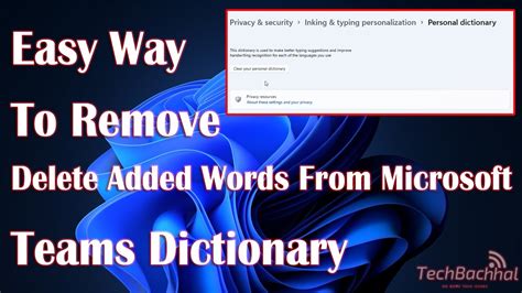 Remove Or Delete Added Words From Microsoft Teams Dictionary How To