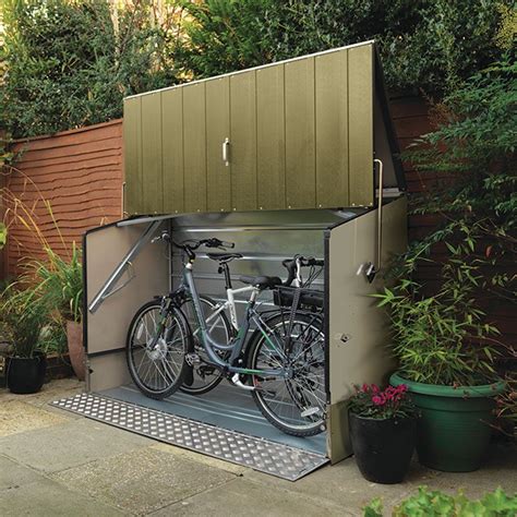 64 X 29 Trimetals Protectacycle Metal Bike Shed With Ramp Green
