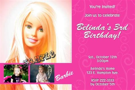 barbie celebration birthday invitations barbie birthday invitations birthday invitations