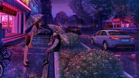 Anime Rain Umbrella Hd Wallpaper Peakpx