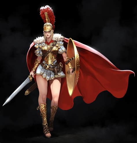 artstation ancient roman armor han park fantasy female warrior roman armor warrior woman