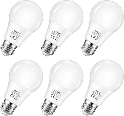 6 Pack A60 8w E27 Led Bulb Lvwit 4000k Neutral White Equivalent To 60w