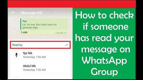 How To Check If Someone Has Read Your Message On Whatsapp Group Youtube