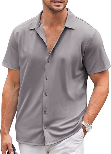 Coofandy Mens Casual Button Down Shirt Short Sleeve Wrinkle Free Shirts Summer Shirt At Amazon